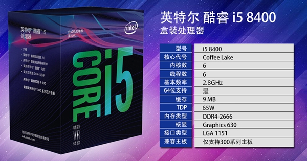 B360主板正式解禁 6000元i5-8400+B360六核独显游戏配置推荐
