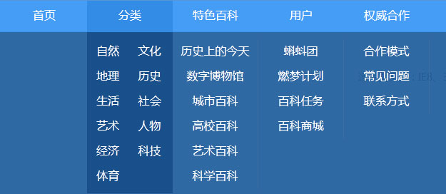 HTML仿百度百科导航下拉菜单功能的实例代码